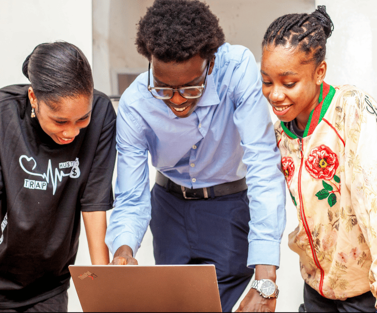 young people learning new skills 