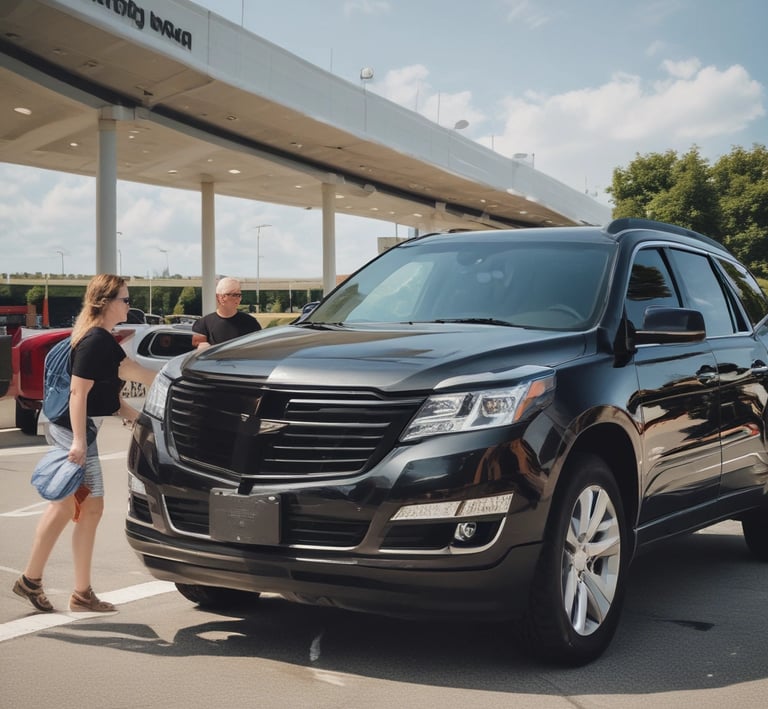 A close-up of hands typing on a laptop with a booking form on the screen.