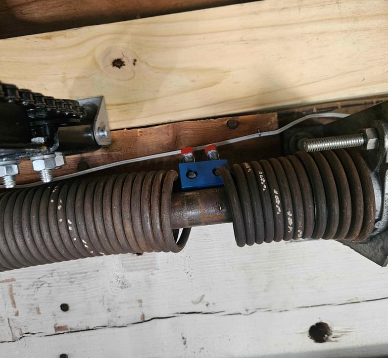 Emergency spring repair waiting on new spring to arrive.