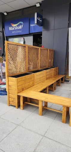 dikdörtgen ahşap saksı