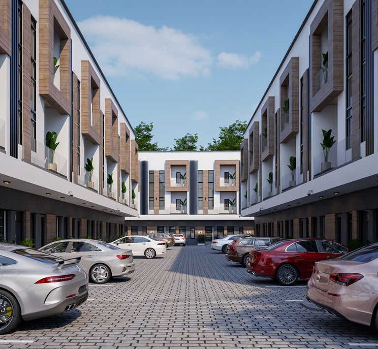 a row of parked cars in a parking lot