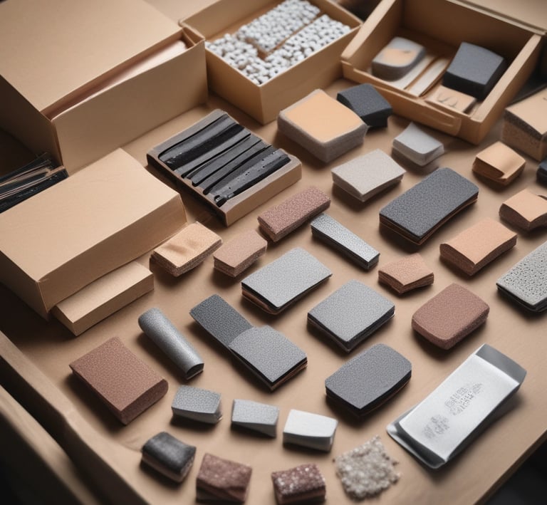 Close-up of nail buffers and cuticle tools neatly placed in small compartments.