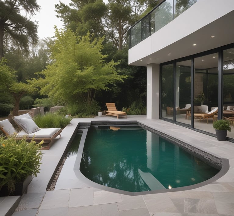 Charming outdoor terrace bathed in gentle sunlight, perfect for relaxing stays.