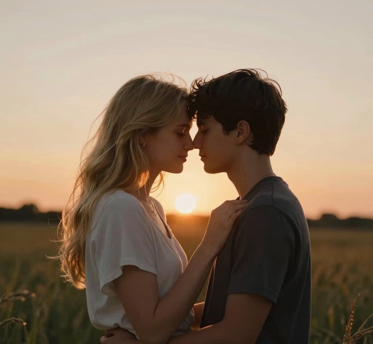 A warm, intimate portrait session capturing emotional connection, representing sentimental consulting.