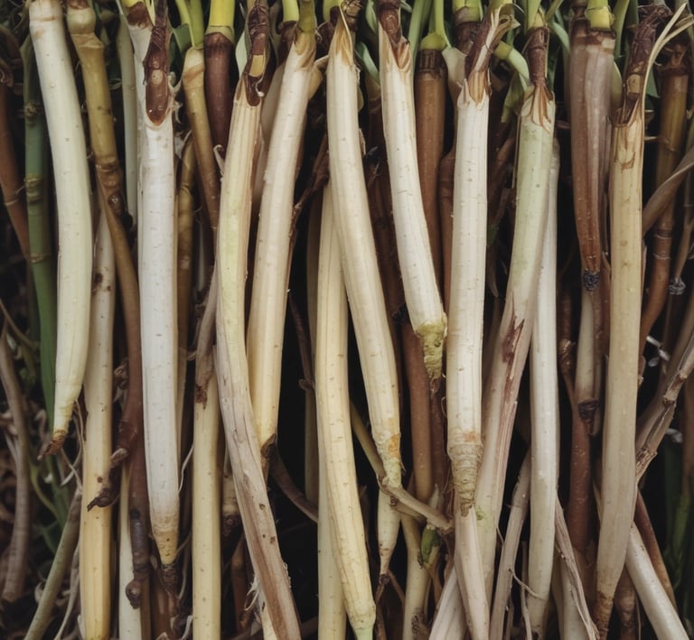 Artisan carefully hand-picking ripe vanilla beans in a lush green Madagascan plantation.