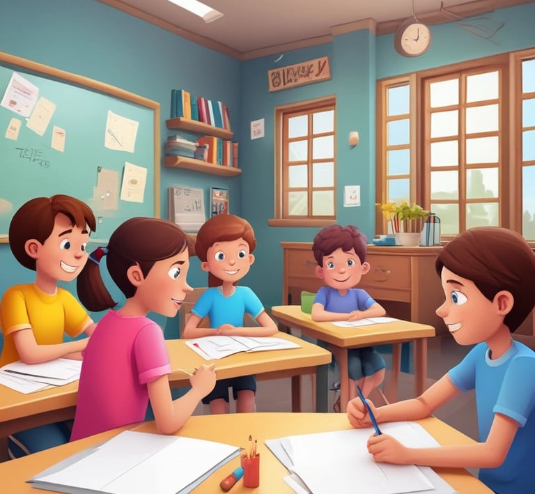 A child painting on a canvas in a creative art session.