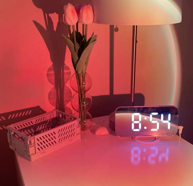 sunset lamp facing table 