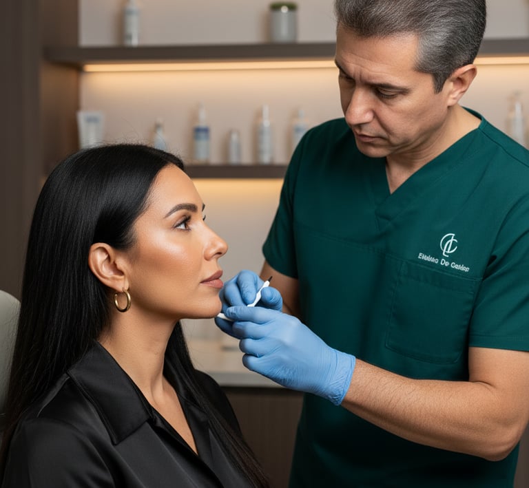 Modelación de nariz, modelación de labios, aumento de mentón