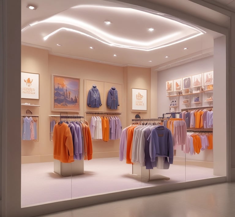 Children's clothing showcasing playful designs and colors.