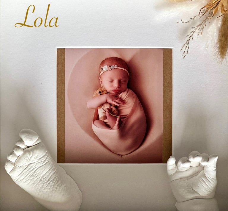 cadre décoratif Empreintes 3D bébé