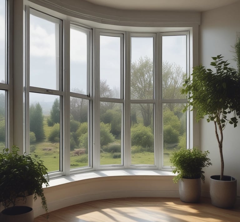 A sparkling clean window with a beautiful view of the outdoors.