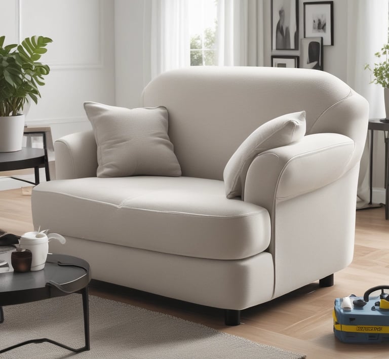 A clean and well-maintained living room showcasing a freshly cleaned sofa.