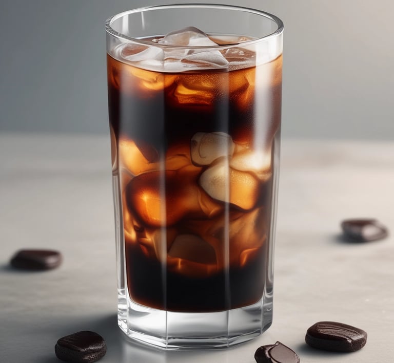 A barista customizing a coffee drink with various toppings.