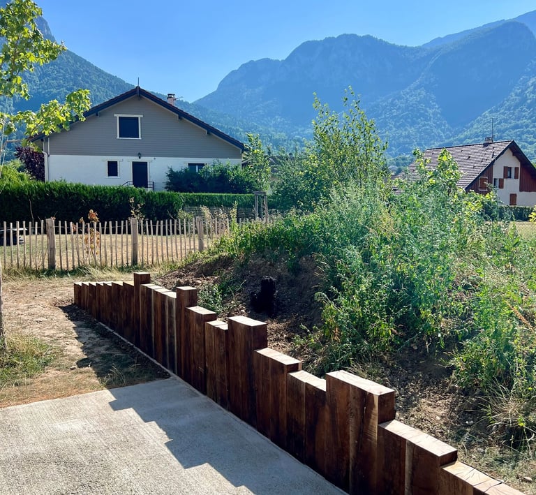 muret de soutènement en bois à doussard