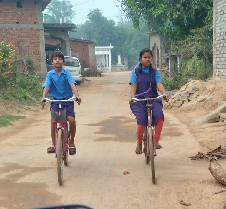 student riding cycle