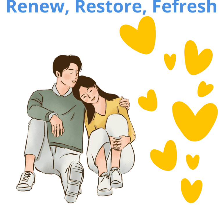 A happy couple connecting