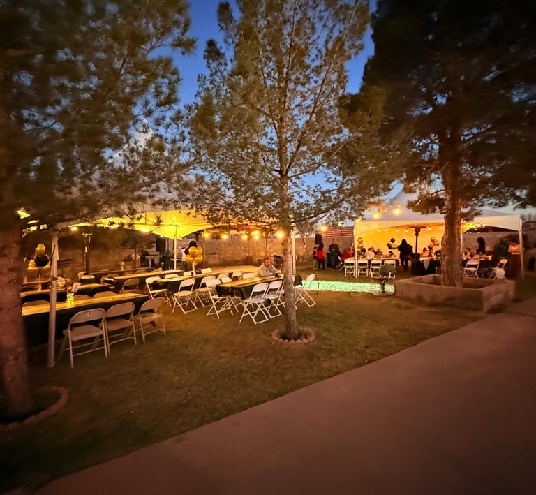 Event rentals, tent rentals, el paso diamond events, tables, chairs