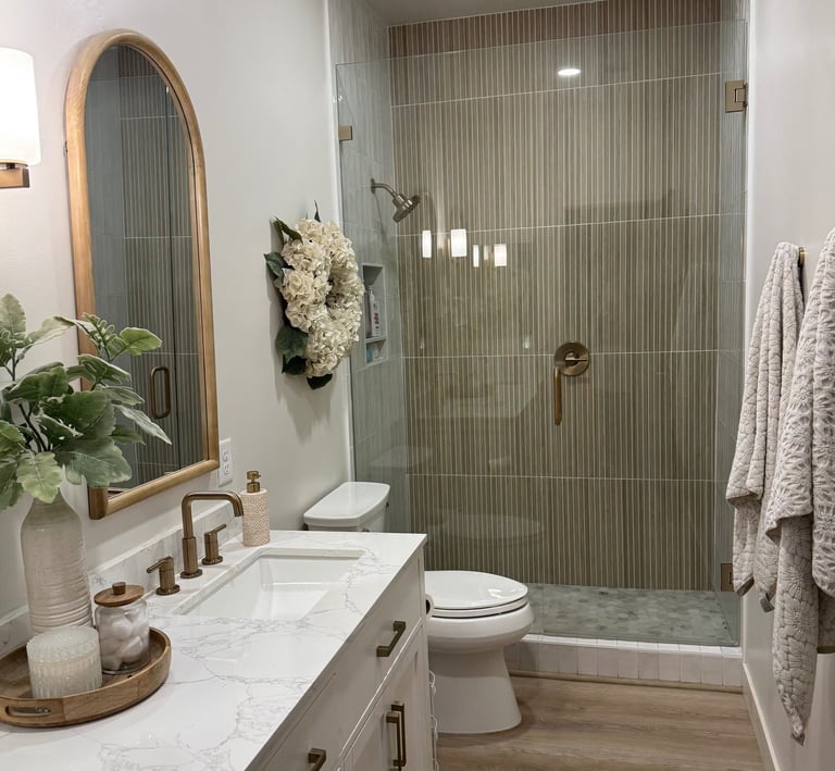 Light and bright guest bathroom