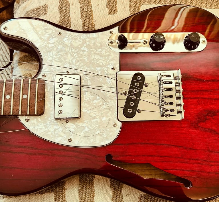 Original Modern Bridge with Zinc Saddles and plain white Dot Inlays