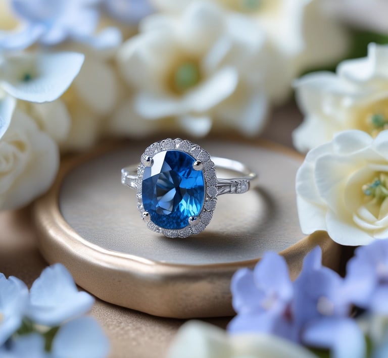 Three elegant rings featuring sparkling diamonds are artistically arranged against a delicate pink floral lace background. The diamonds catch the light, adding a touch of glamour and sophistication.