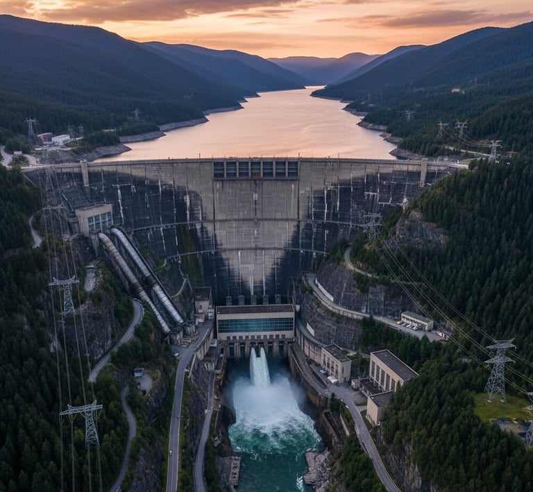 Diga per la produzione di energia idroelettrica