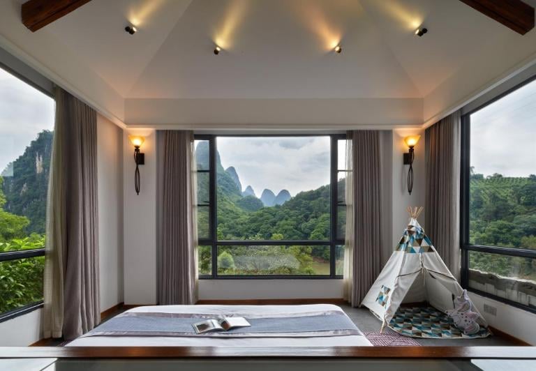 Family rooms with a view at the Yangshuo Li River Resort