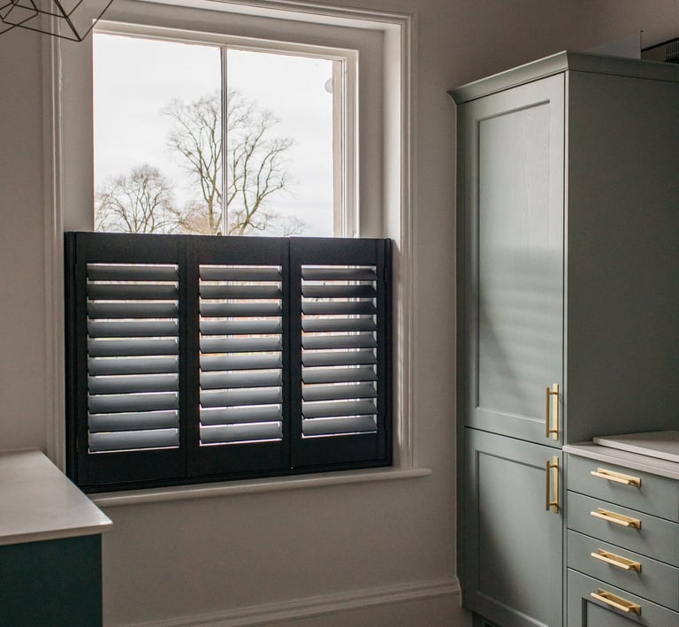 plantation shutters in a telford bedroom