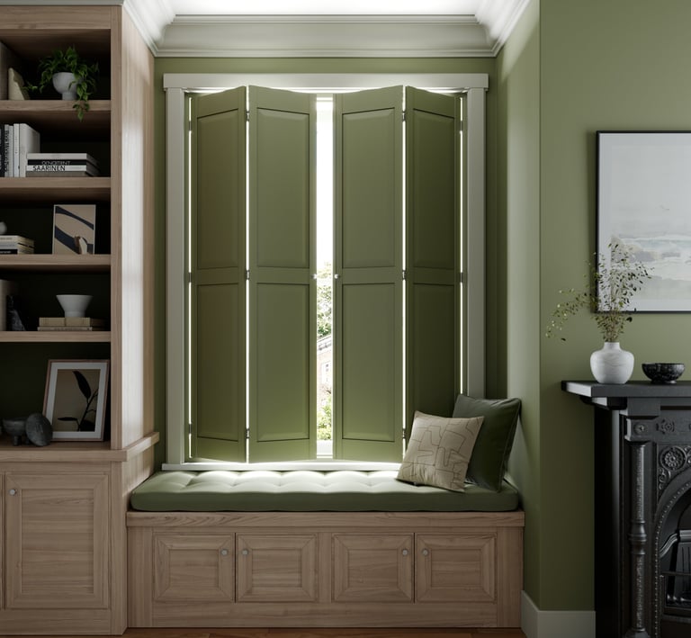 solid plantation shutters in a telford dining room