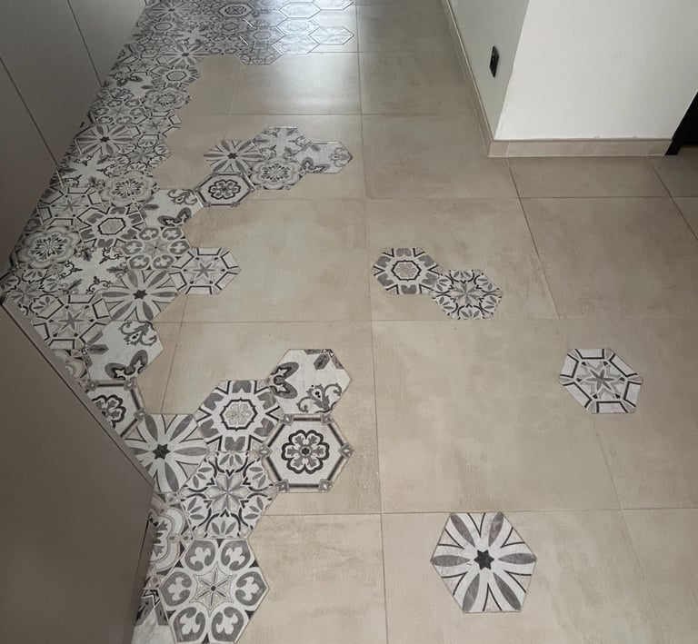 carrelage au sol effet carreau de ciment