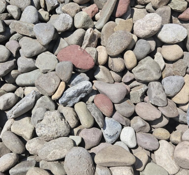 Bulk river rock for delivery to Southern Maryland.