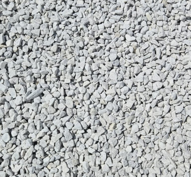 Bulk white crushed stone for delivery in Southern Maryland.