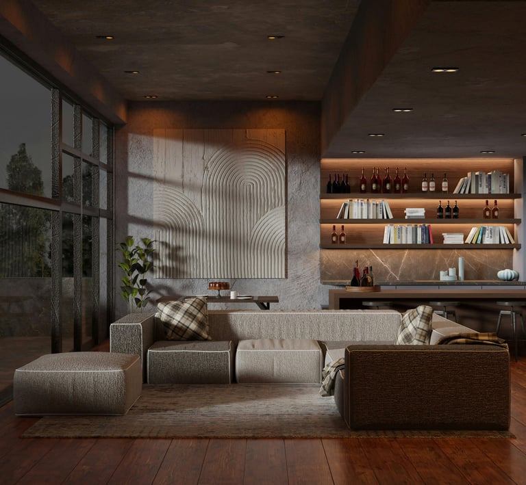 Laminant parke döşemesi yapılan yaşam alanı