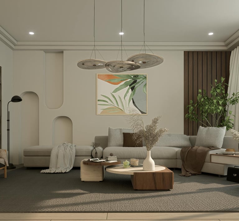 Laminant parke döşemesi yapılan yaşam alanı