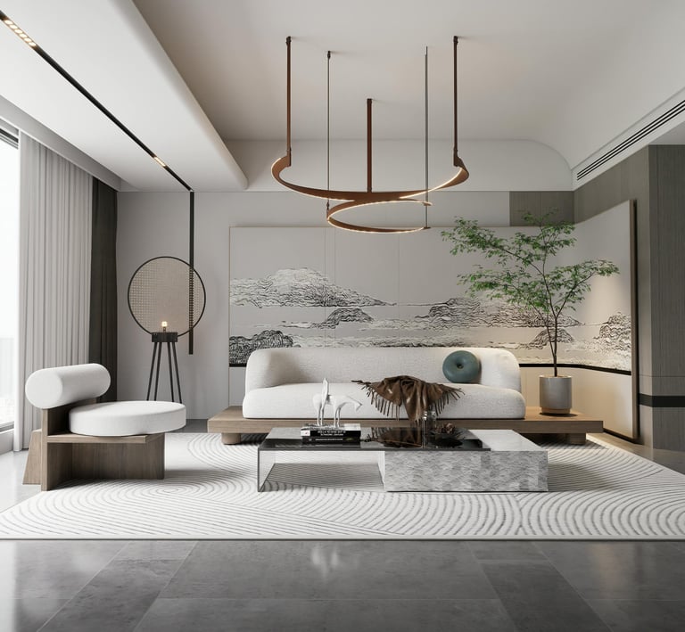 Modern salon tasarımı ile yenilenmiş iç mekân