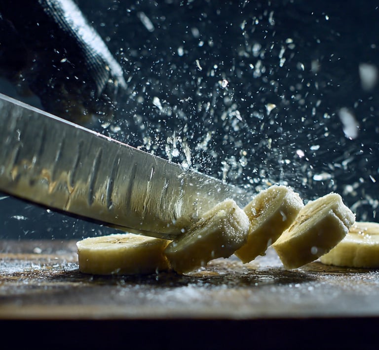a knife and knife on a cutting board