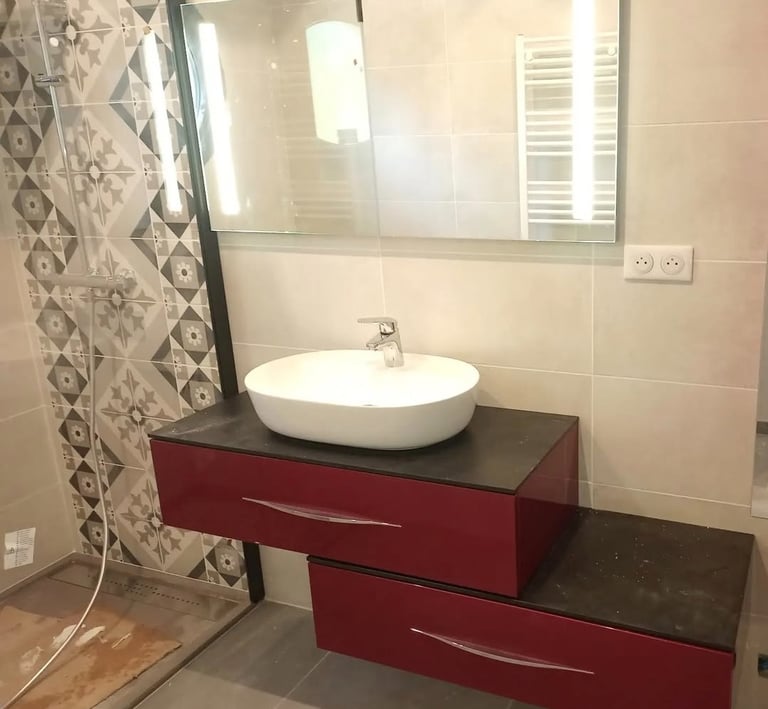 salle de bain, meuble vasque, meuble vasque design, rénovation salle de bain