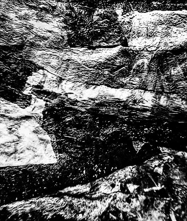 Recycled plastic texture black and white photo stock 