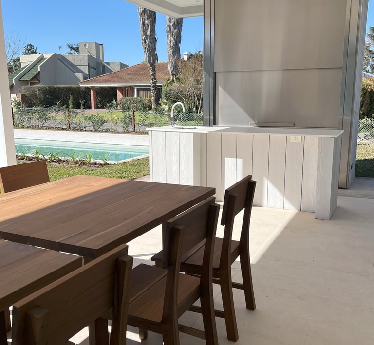 a table with chairs and a table with chairs