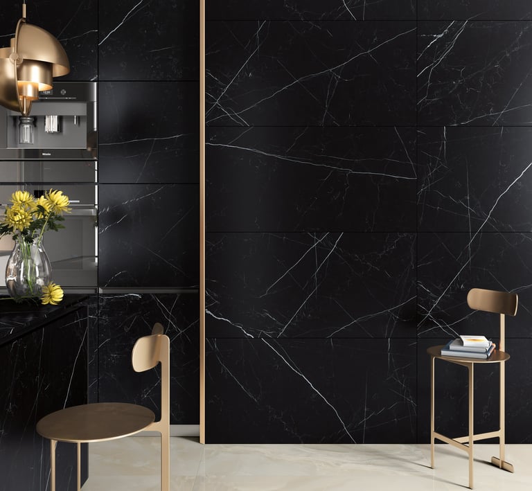 White black sintered stone wall tiles large format