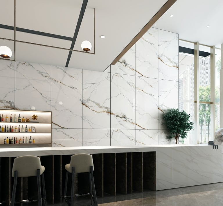 White brown sintered stone wall tiles large format