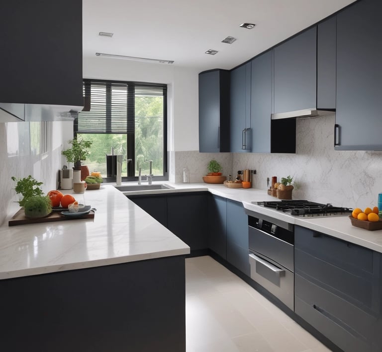A modern kitchen with sleek cabinetry and thoughtful layout blending function with style.