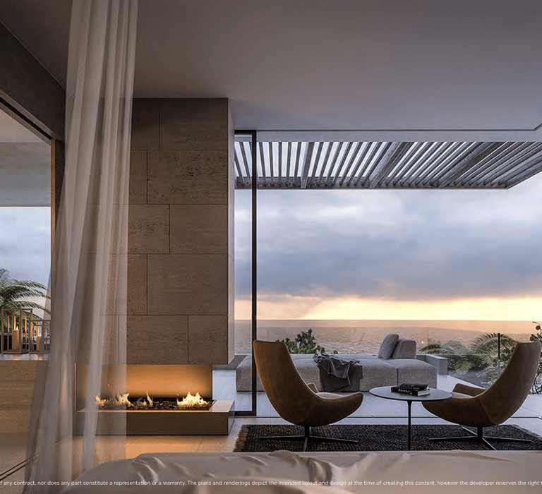 a bedroom with a view of the ocean