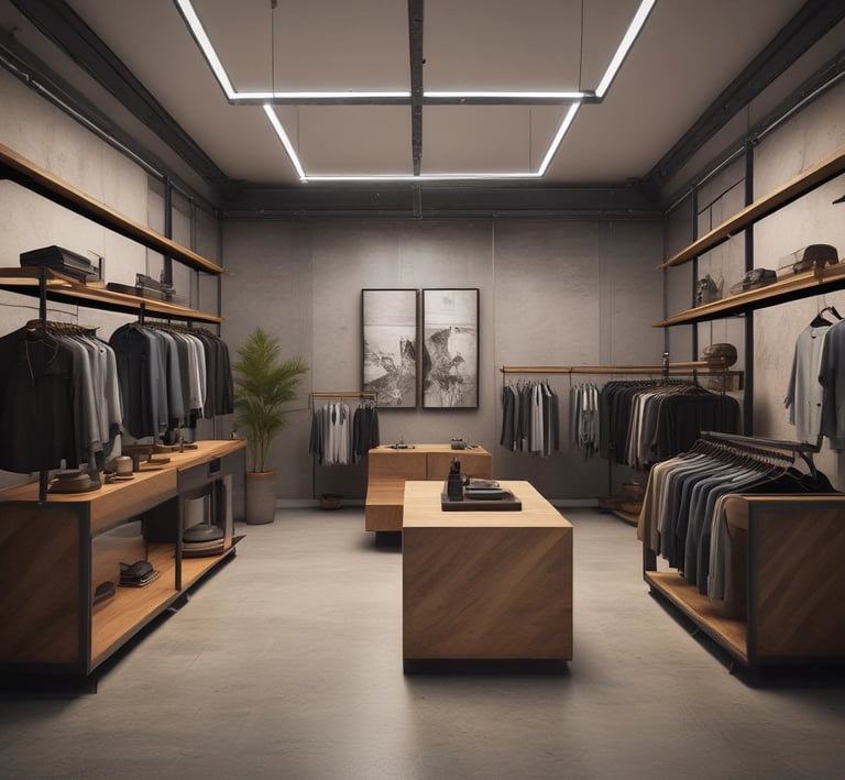 Close-up of custom carpentry details highlighting expert workmanship in a boutique setting.