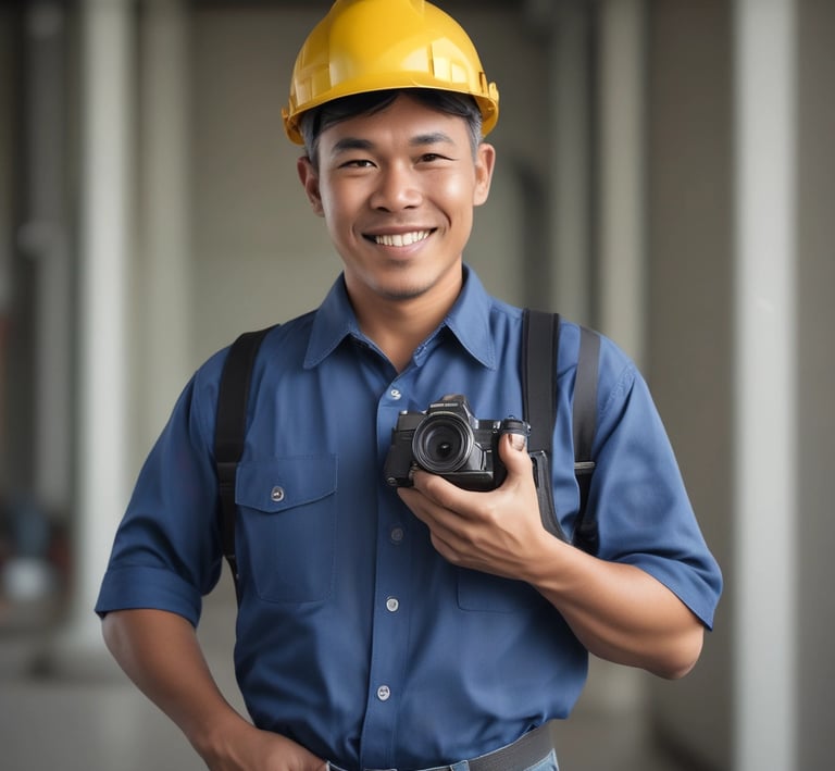 The third founder outdoors, laughing with a natural backdrop.