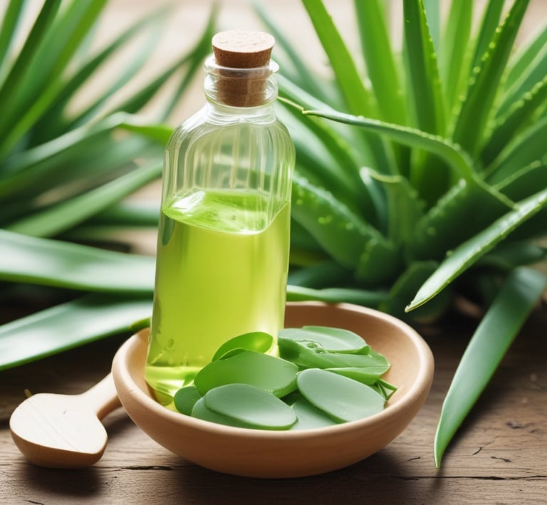 A warm, softly lit close-up of a liquid soap bottle with natural oils and fruit essences around it.