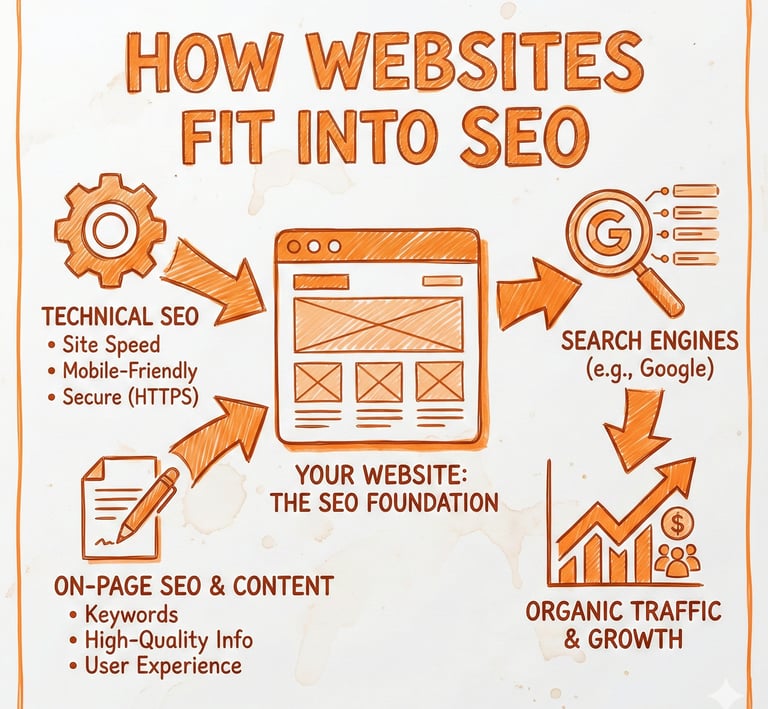 Infographic of how websites fit into SEO
