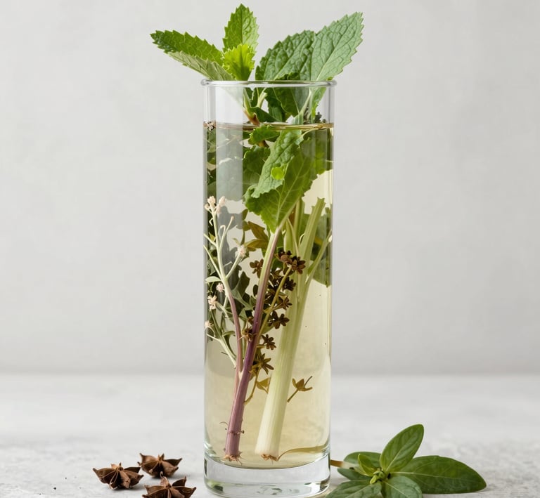Soft blue and green infinity symbol blending into a peaceful sky background.