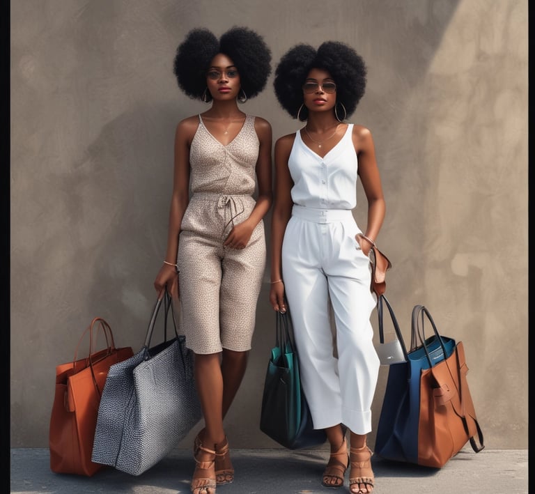 A slow-motion video still of a woman twirling, her flowing dress, sandals, and bag catching the breeze.