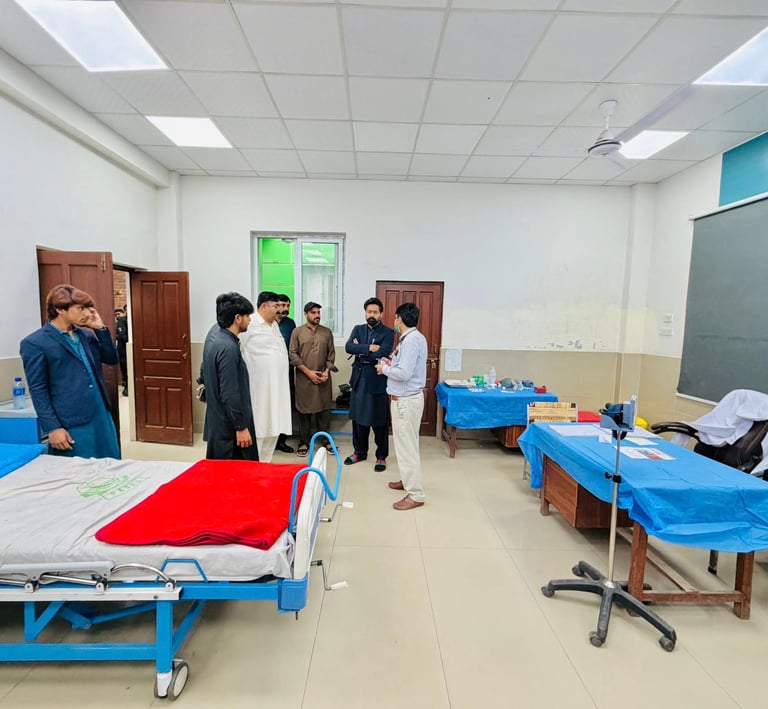 Saqib Khan Chadhar MPA PP-97 visited hospital to check the operations