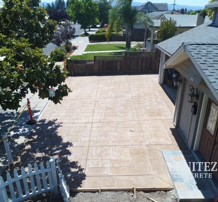 Final product of Stamped Concrete Driveway